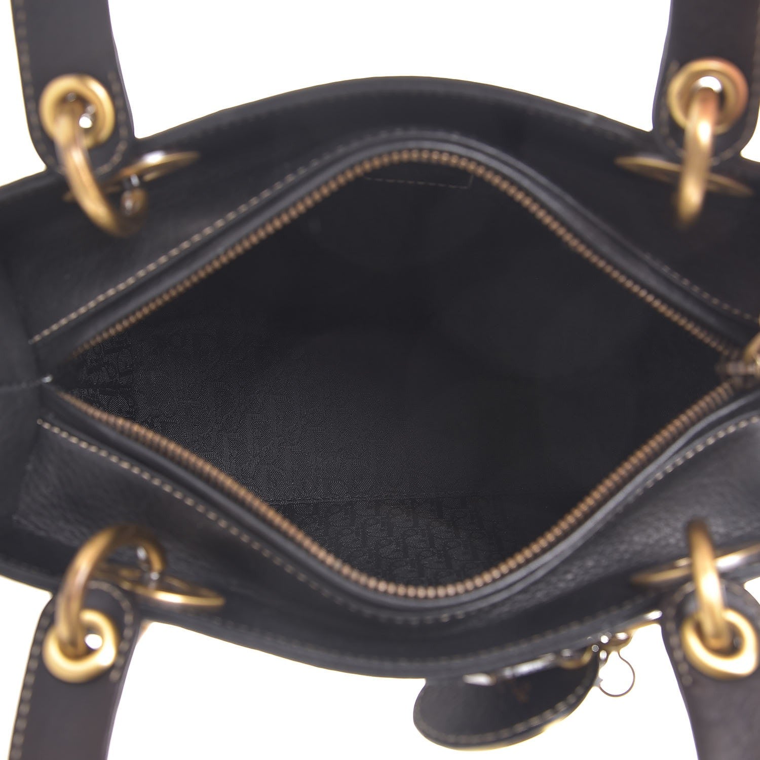 Christian Dior Grained Calfskin Medium Lady Dior Black 5 of 7