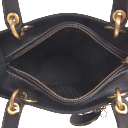 Christian Dior Grained Calfskin Medium Lady Dior Black 5 of 7
