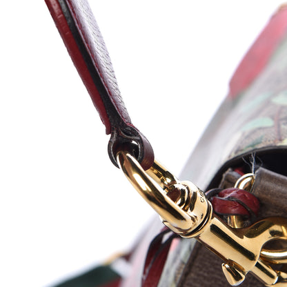 Gucci GG Supreme Monogram Tian Web Medium Padlock Messenger Shoulder Bag Beige Multicolor New Acero 14 of 24