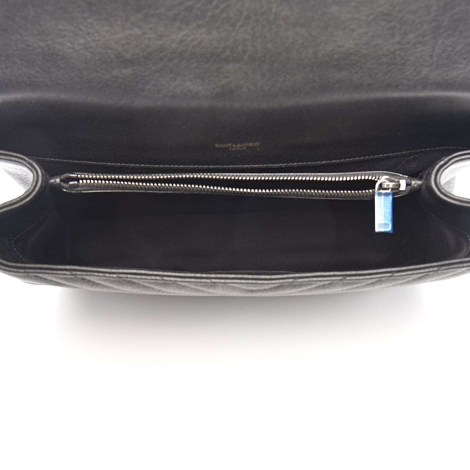 Saint Laurent Sheepskin Matelasse Chevron Monogram Large College Satchel Black 5 of 10
