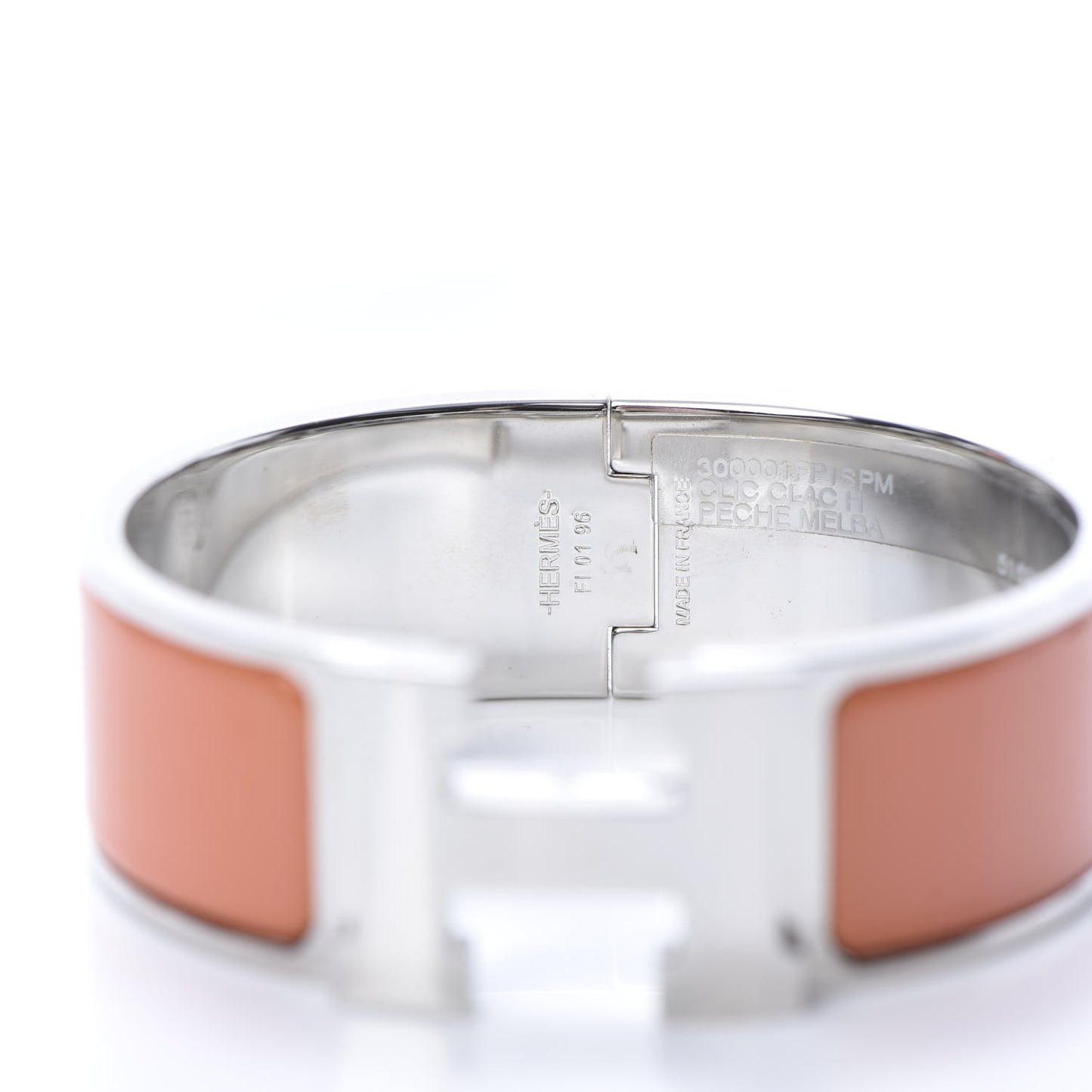Enamel Wide Clic Clac H Bracelet PM Peach Melba