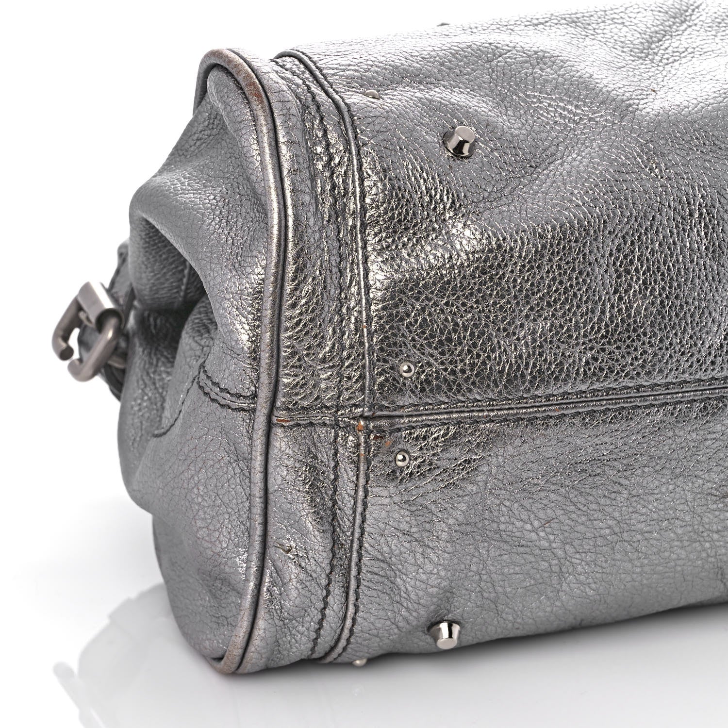 Chloe Metallic Calfskin Paddington Satchel Silver 8 of 12