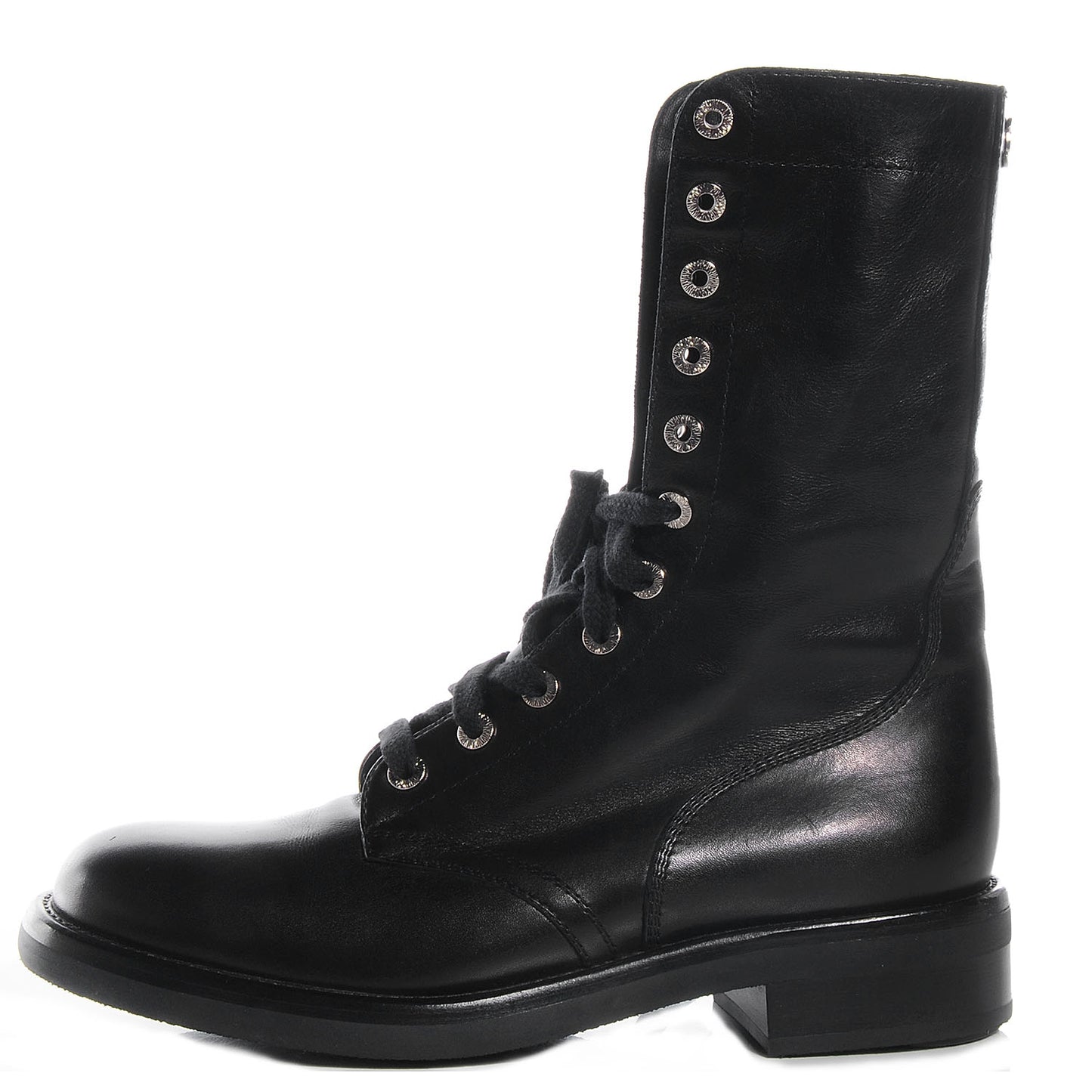 Leather Combat Boots 39.5 Black