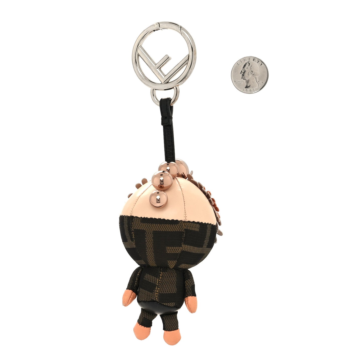 Shiny Nappa Zucca Pearl Fringe Space Monkey Bag Charm Plaster Albicocca Tobacco
