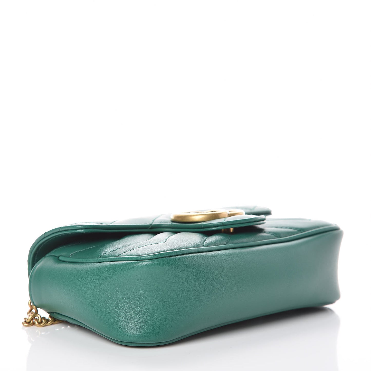 Calfskin Matelasse Super Mini GG Marmont Shoulder Bag Emerald Green