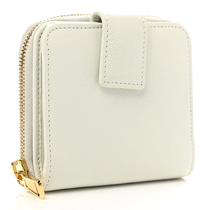 Saint Laurent Calfskin Belle de Jour Zip Around French Wallet White 3 of 9