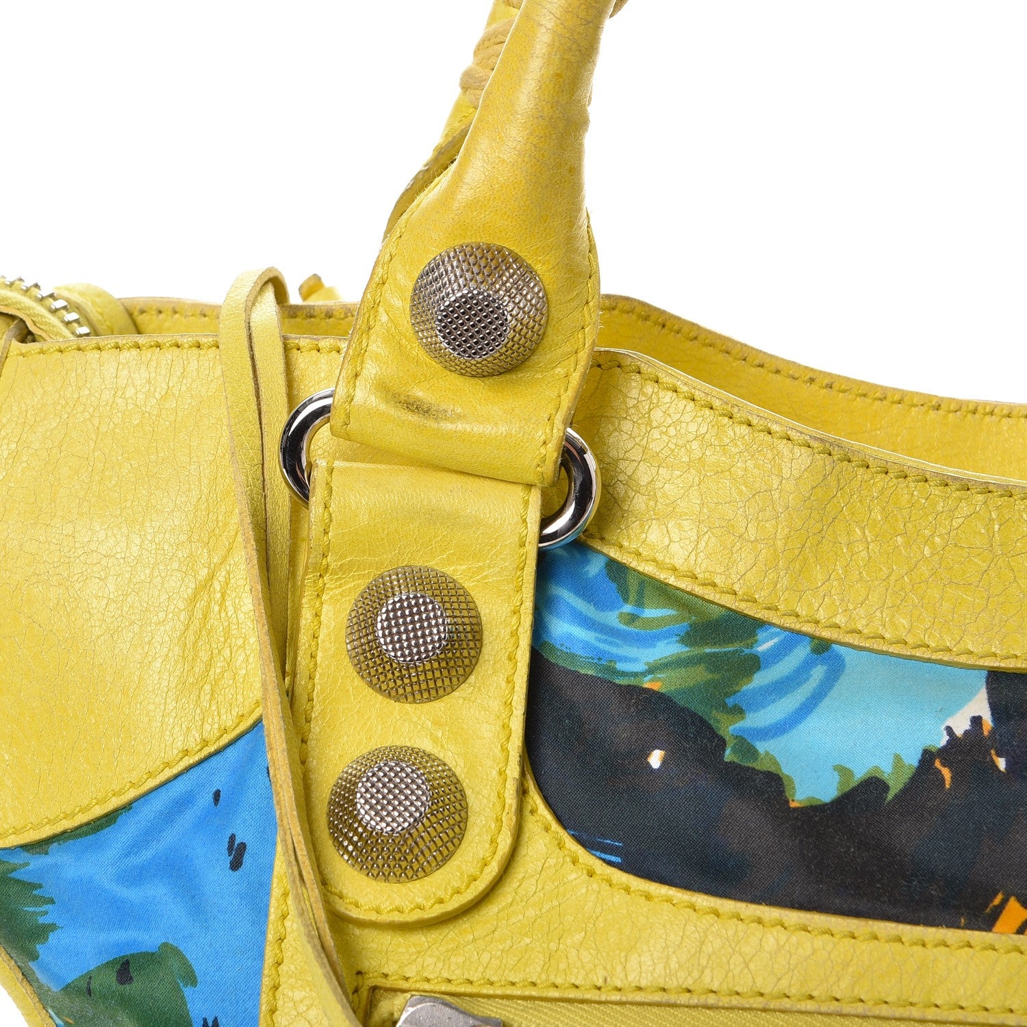 Balenciaga Agneau Canvas Floral Giant 21 Silver Hardware City Bouton D or 19 of 34