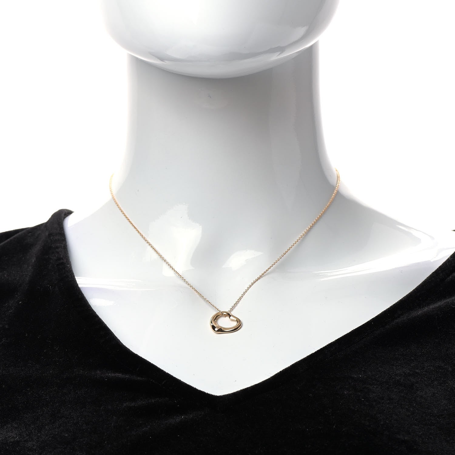 Tiffany 18K Rose Gold 16mm Elsa Peretti Open Heart Pendant Necklace 2 of 9