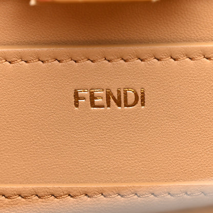 Fendi Vitello Seta Nappa Plexiglass Bi-Color Medium Peekaboo I SEE U Satchel Miele Scuro Tulipano 7 of 12