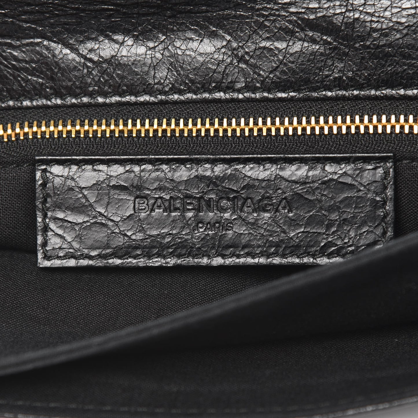 Agneau Classic Gold Hardware Envelope Clutch Black