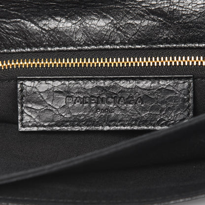 Balenciaga Agneau Classic Gold Hardware Envelope Clutch Black 6 of 12