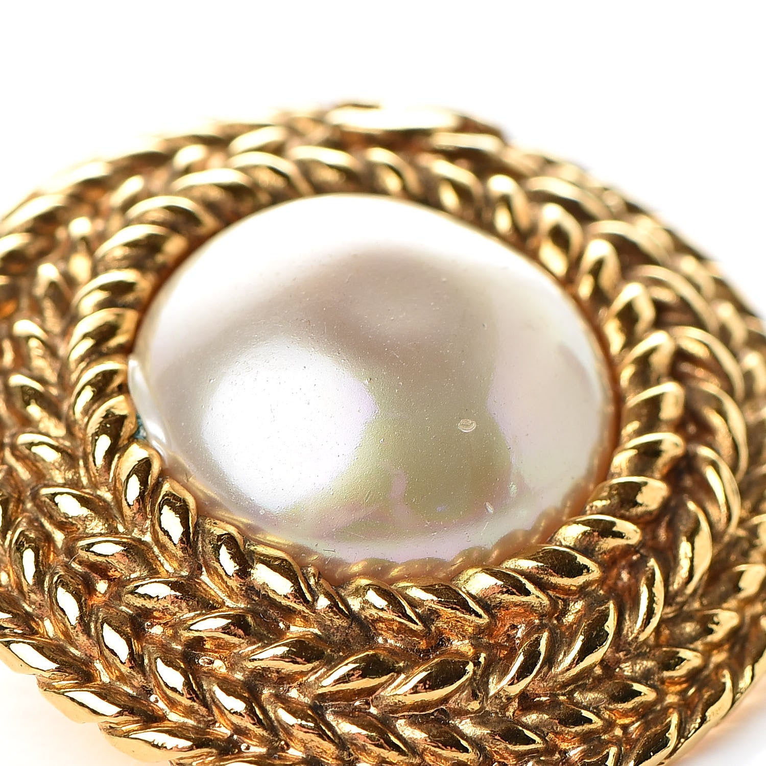 Chanel Pearl Clip On Earrings Gold 5 of 6