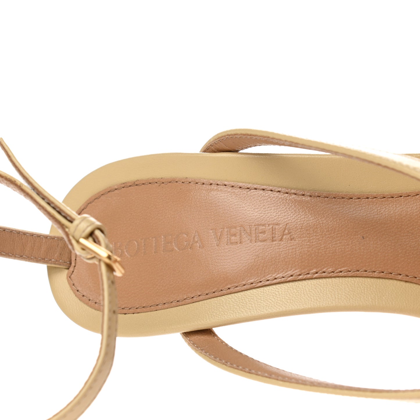 Lambskin Stretch Multi Strap 90mm Sandals 37.5 Porridge