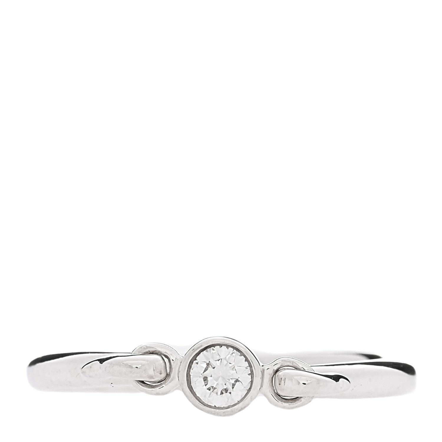 Tiffany Sterling Silver Diamond Elsa Peretti Swan Ring 52 6 1 of 5