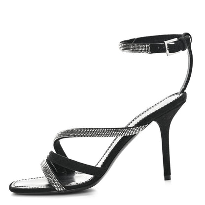 Louis Vuitton Suede Goat Rhinestone Appeal Sandals 37.5 Black 1 of 8