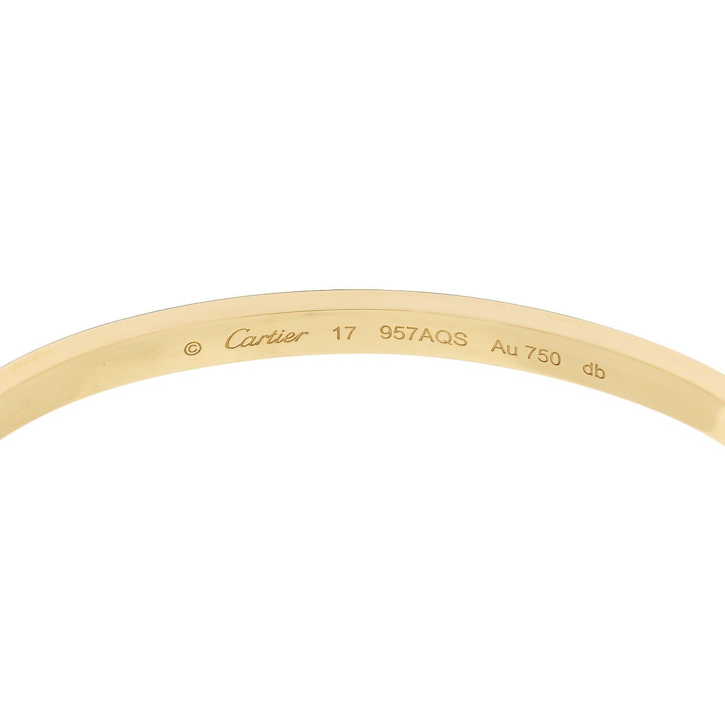 18K Yellow Gold 6 Diamond Small LOVE Bracelet 17