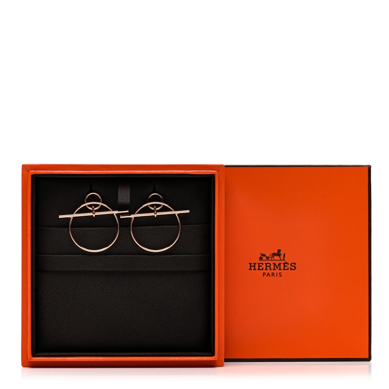 Hermes 18K Rose Gold PM Loop Earrings 5 of 5