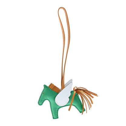 Hermes Milo Lambskin Grigri Rodeo Pegase Horse Bag Charm PM Menthe Sesame Bleu Brume 1 of 5