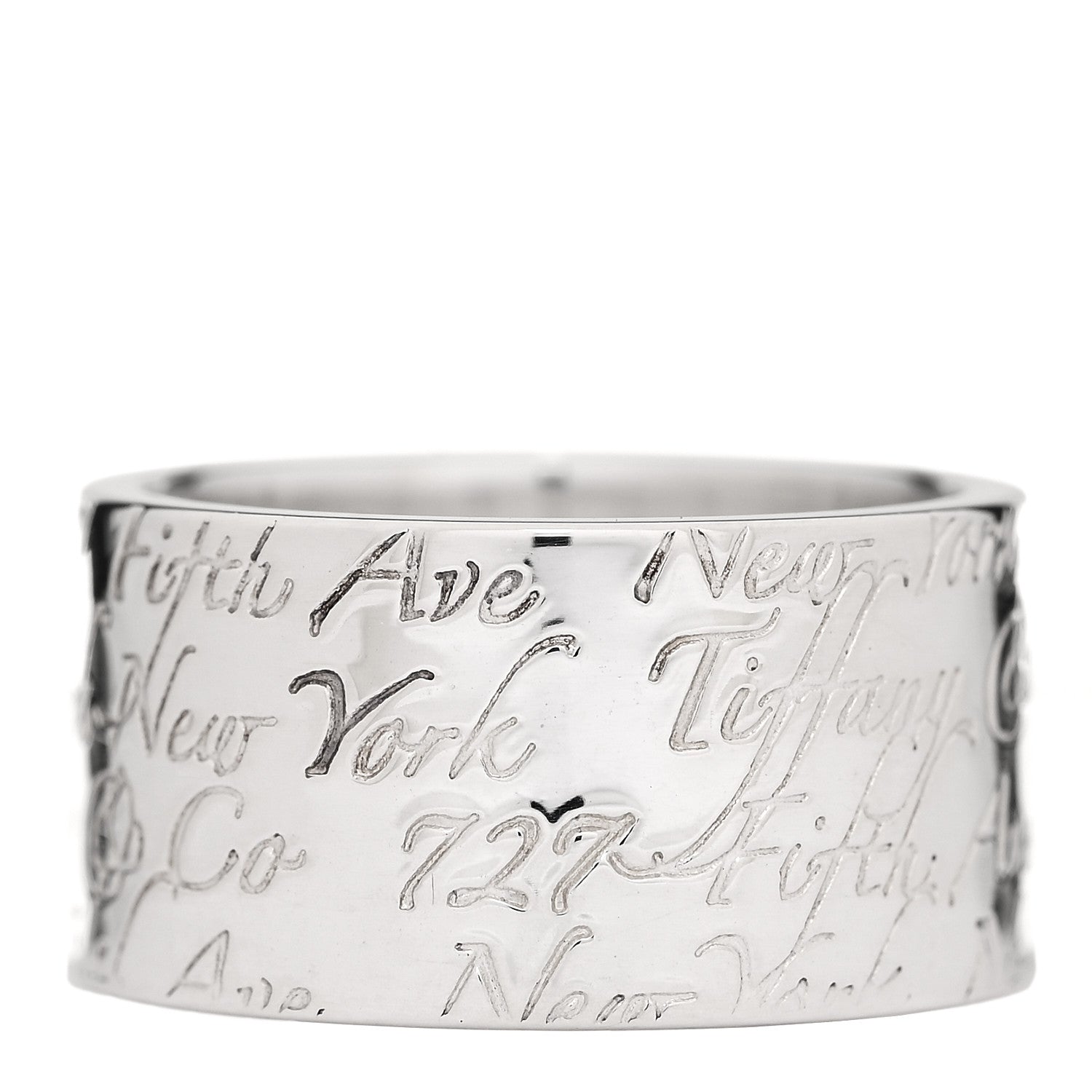 Tiffany Sterling Silver 10mm Notes Wide Ring 50 5.5 3 of 5