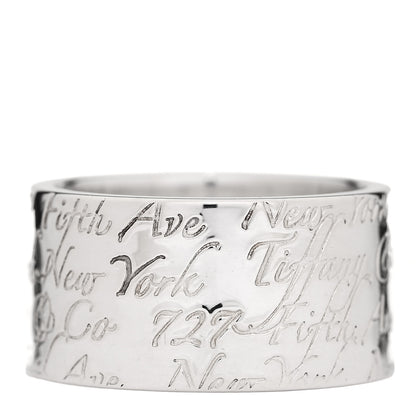 Tiffany Sterling Silver 10mm Notes Wide Ring 50 5.5 3 of 5