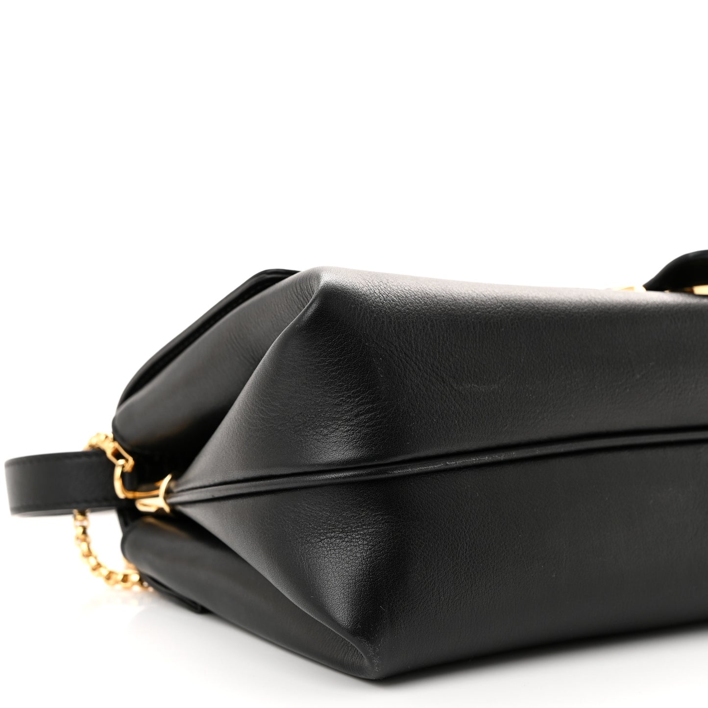 Calfskin Small Front Flap Crossbody Bag Black