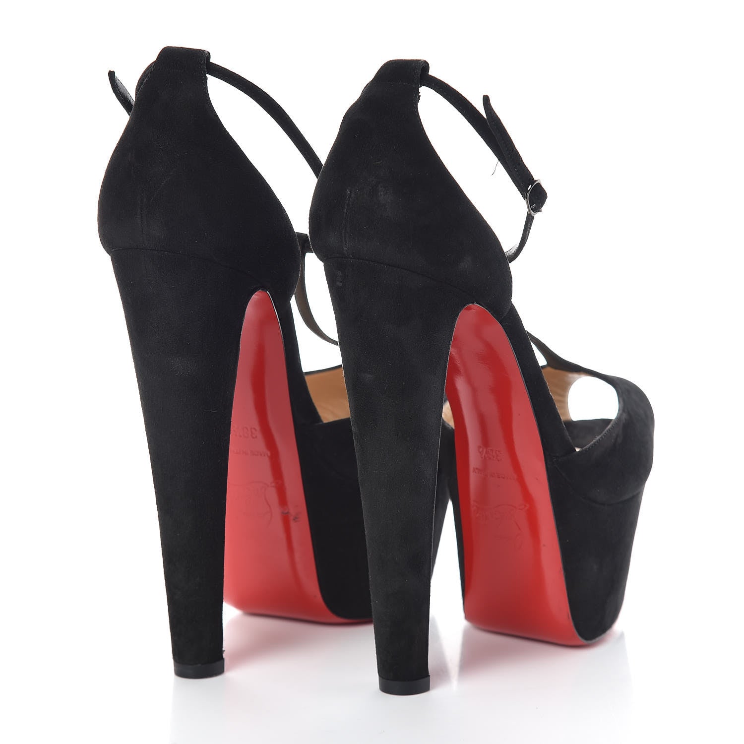 Christian Louboutin Suede Nenecheritza 160 Sandals 38.5 Black 4 of 8