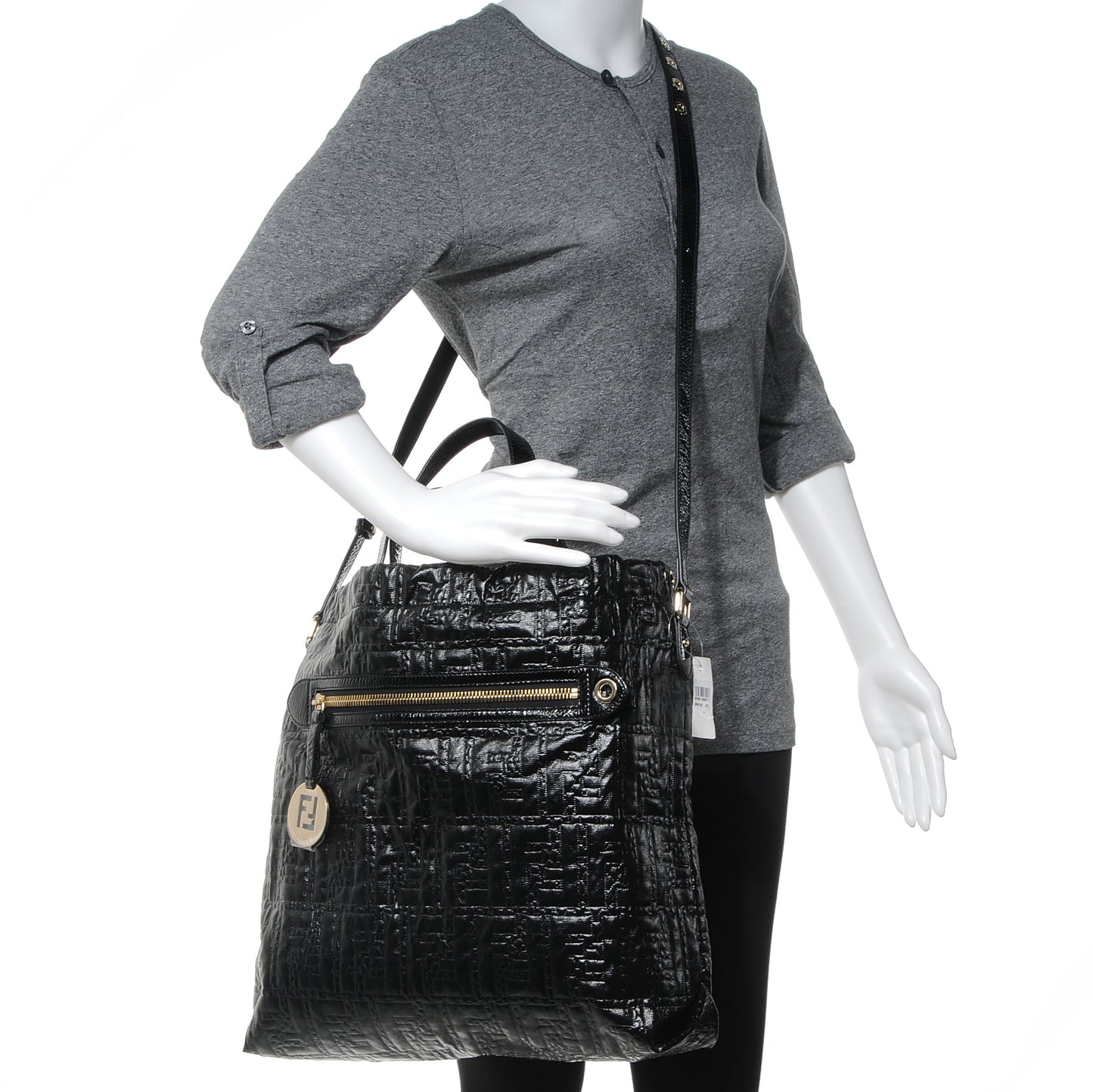 Patent Logo Embossed Tote Black