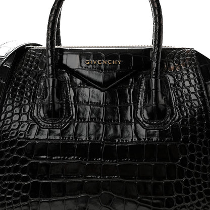 Givenchy Calfskin Crocodile Embossed Small Antigona Black 8 of 10