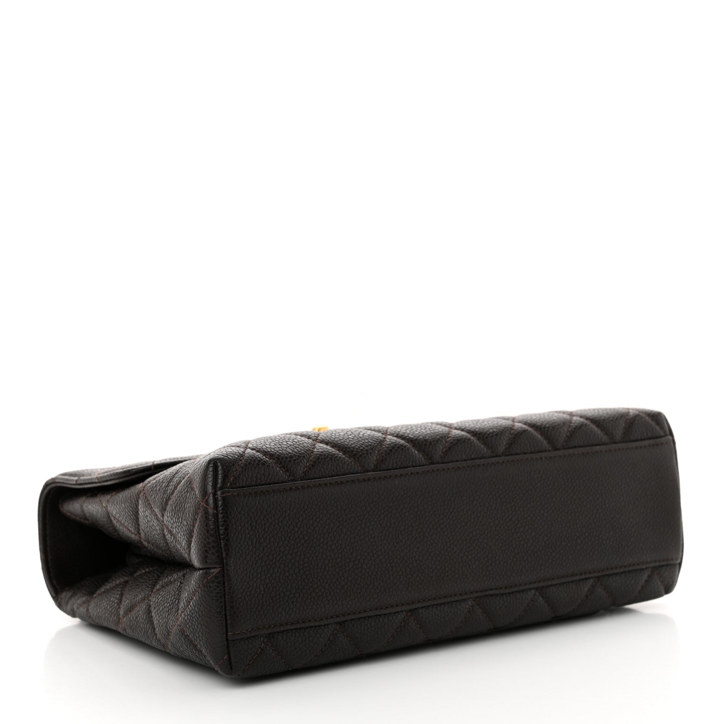 Caviar Quilted Medium Kelly Flap Brown