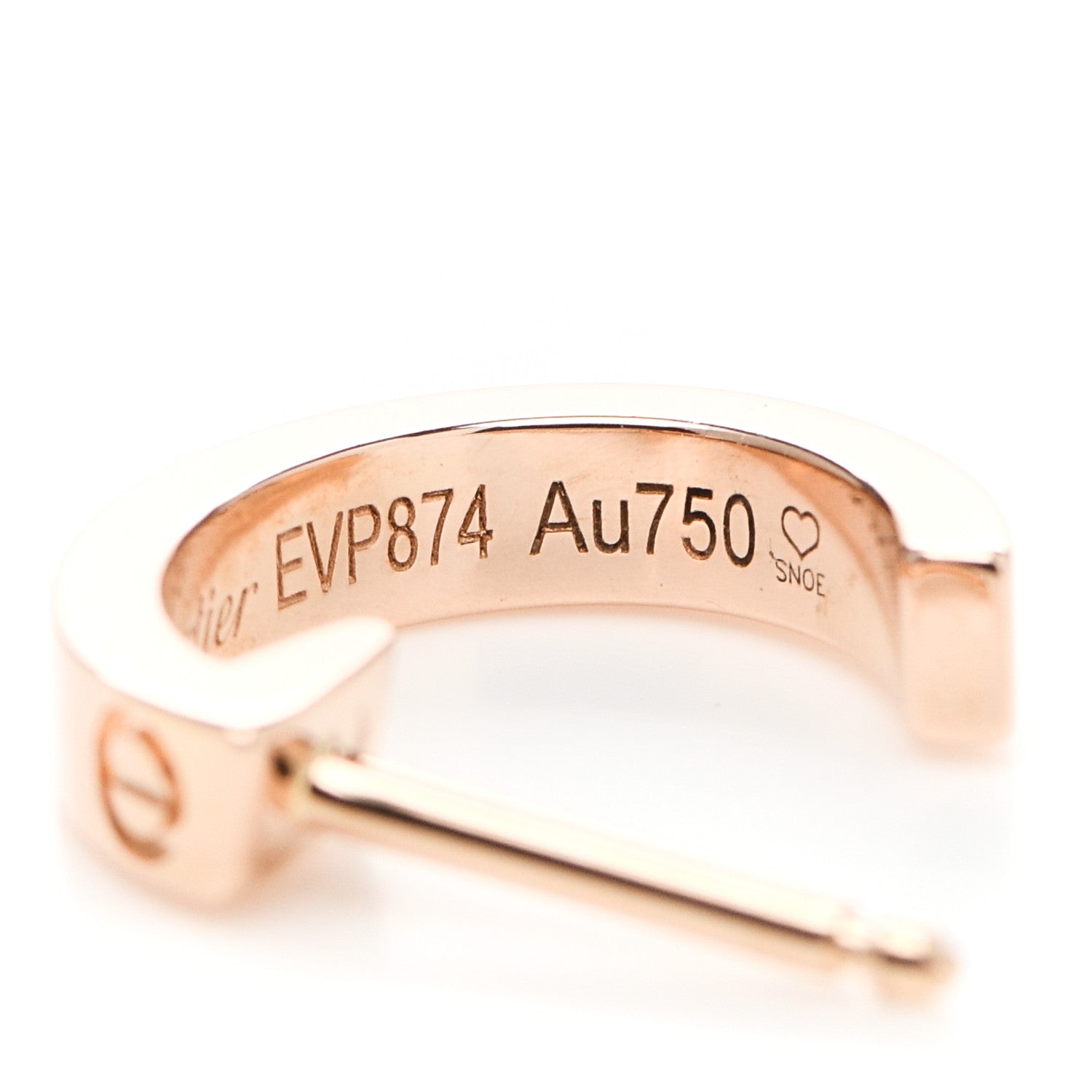 Cartier 18K Pink Gold Small LOVE Hoop Earrings 5 of 6