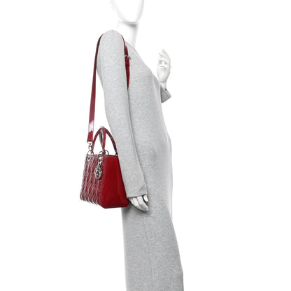 Christian Dior Patent Cannage Medium Lady Dior Red 2 of 10
