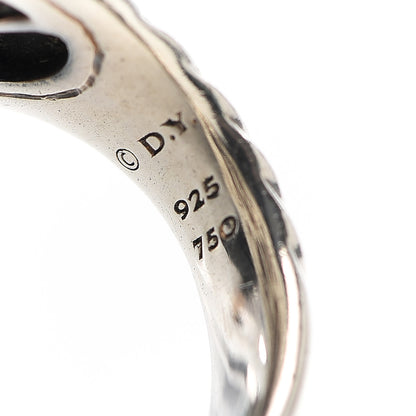 David Yurman Sterling Silver 18K Yellow Gold Turquoise 18mm Waverly Ring 57 8 5 of 6