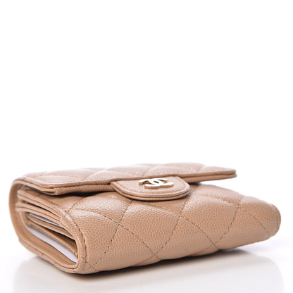 Chanel Caviar Quilted Compact Flap Wallet Beige 4 of 10