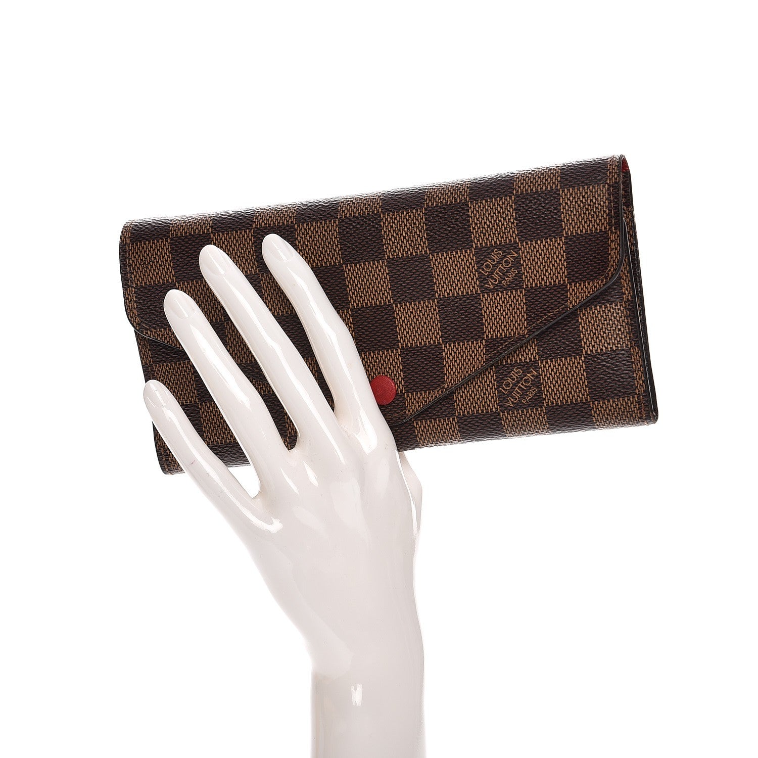 Louis Vuitton Damier Ebene Josephine Wallet Red 2 of 11