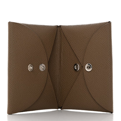 Hermes Epsom Calvi Duo Card Case Etoupe 5 of 7