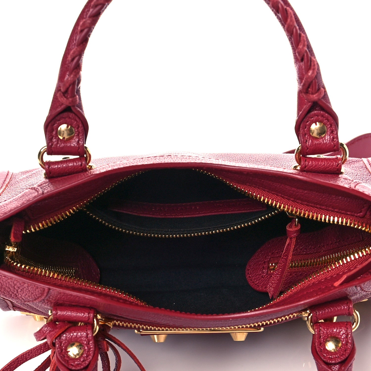 Balenciaga Chevre Gold Metallic Edge Hardware Mini City Rouge Grenat 5 of 10