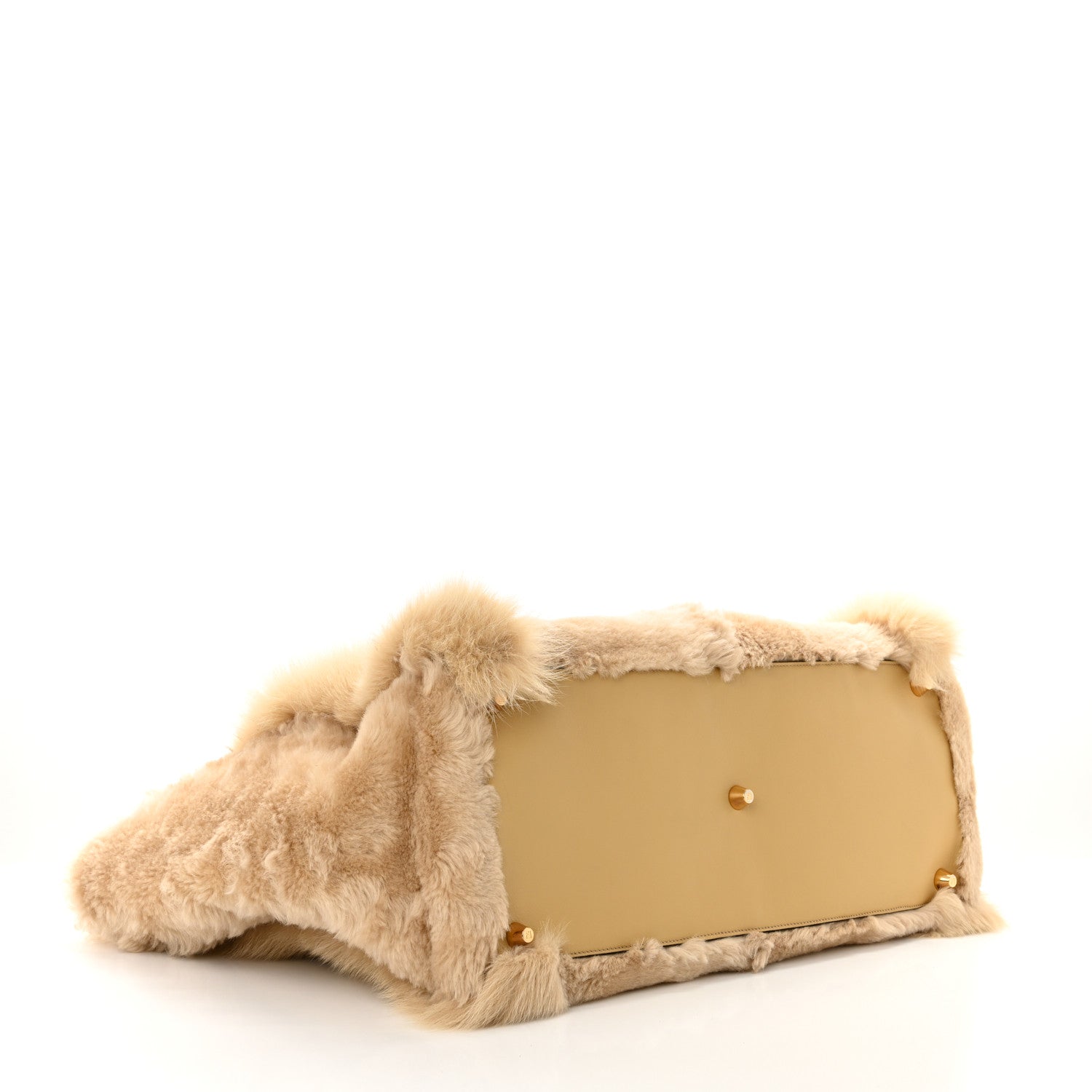 Fendi Fox Fur Sheepskin Elaphe Plexiglass FF Embossed XL Fendi