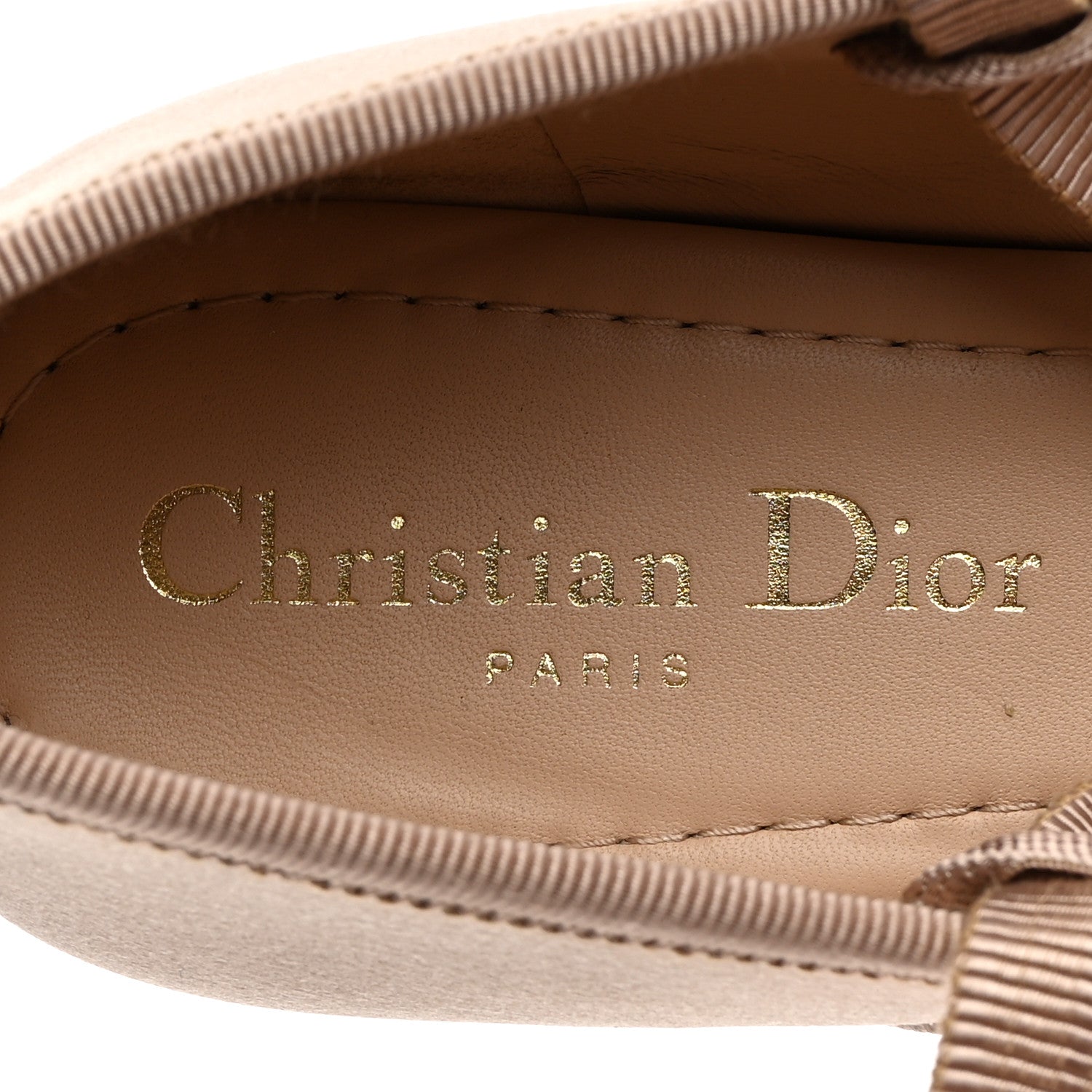 Christian Dior Satin Grosgrain D-Joy Ballet Flats 37 Beige Rose 7 of 9