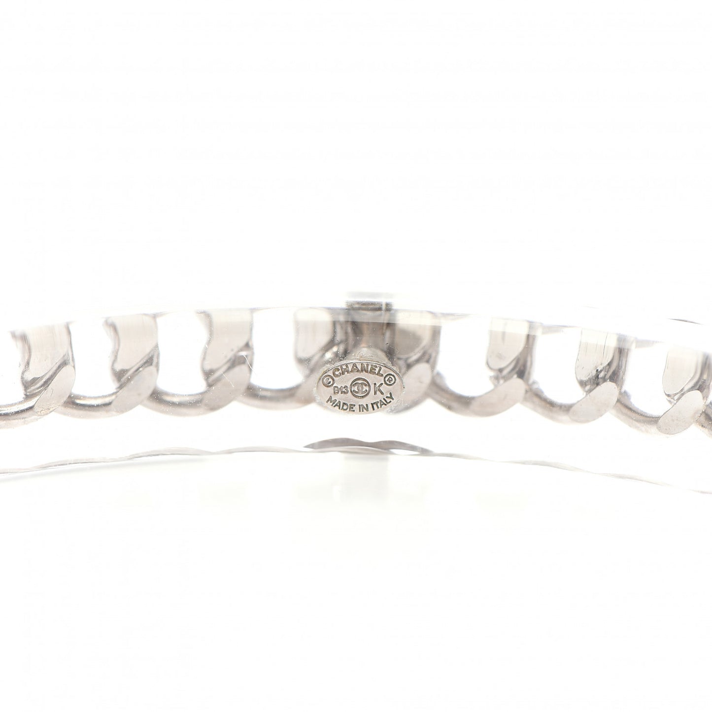 Translucent Resin Chain CC Bracelet Set of 6 Silver