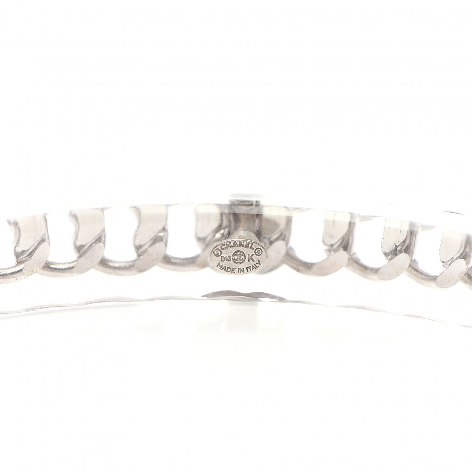 Chanel Translucent Resin Chain CC Bracelet Set of 6 Silver 5 of 5