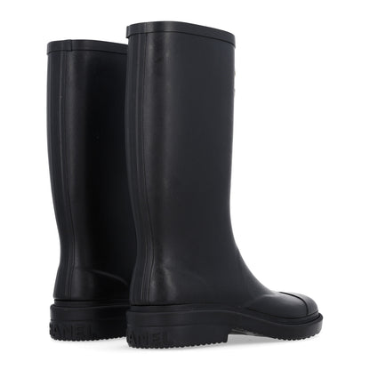 Chanel Caoutchouk CC High Boots 39 Black 5 of 11