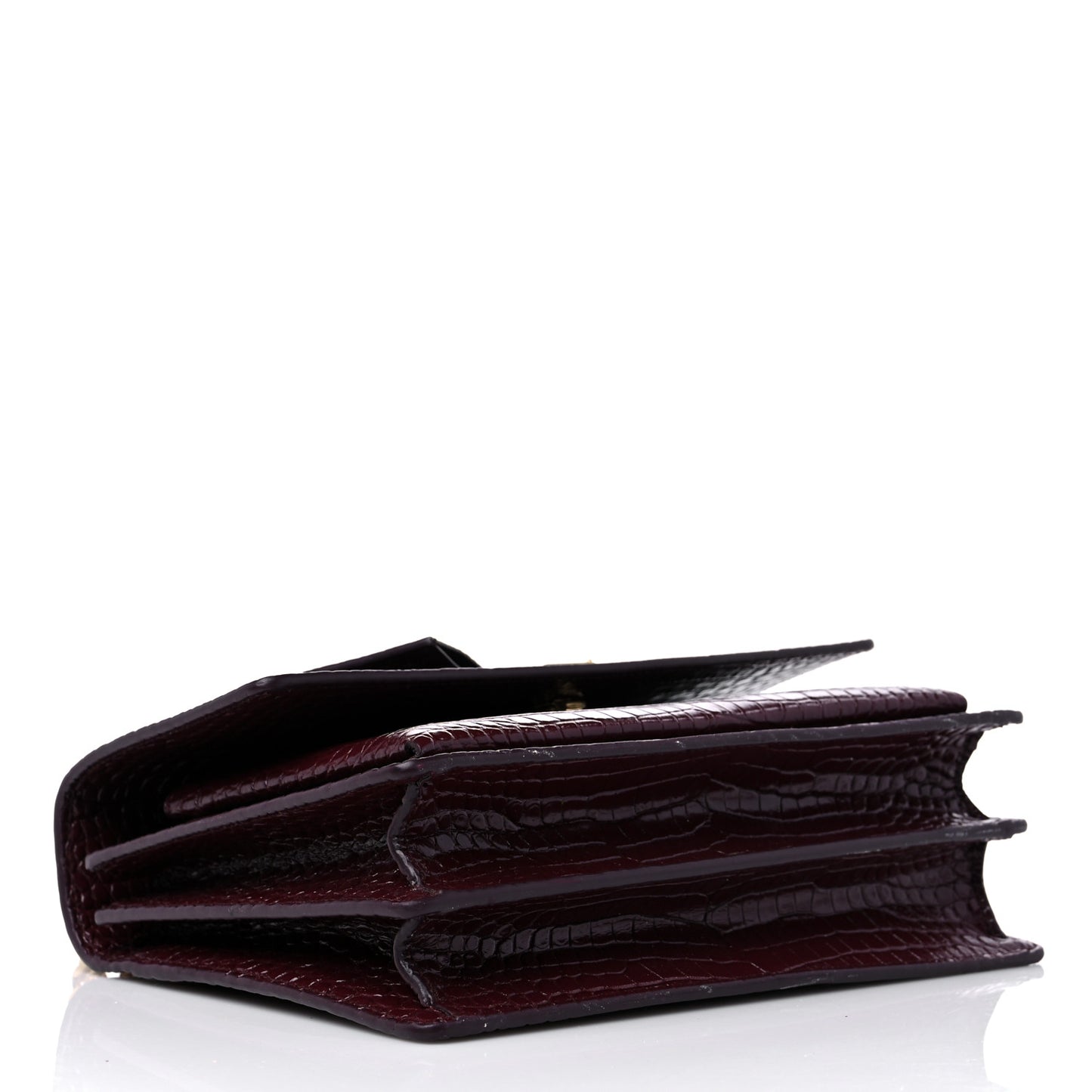 Calfskin Crocodile Embossed Medium Monogram Sunset Rouge Legion