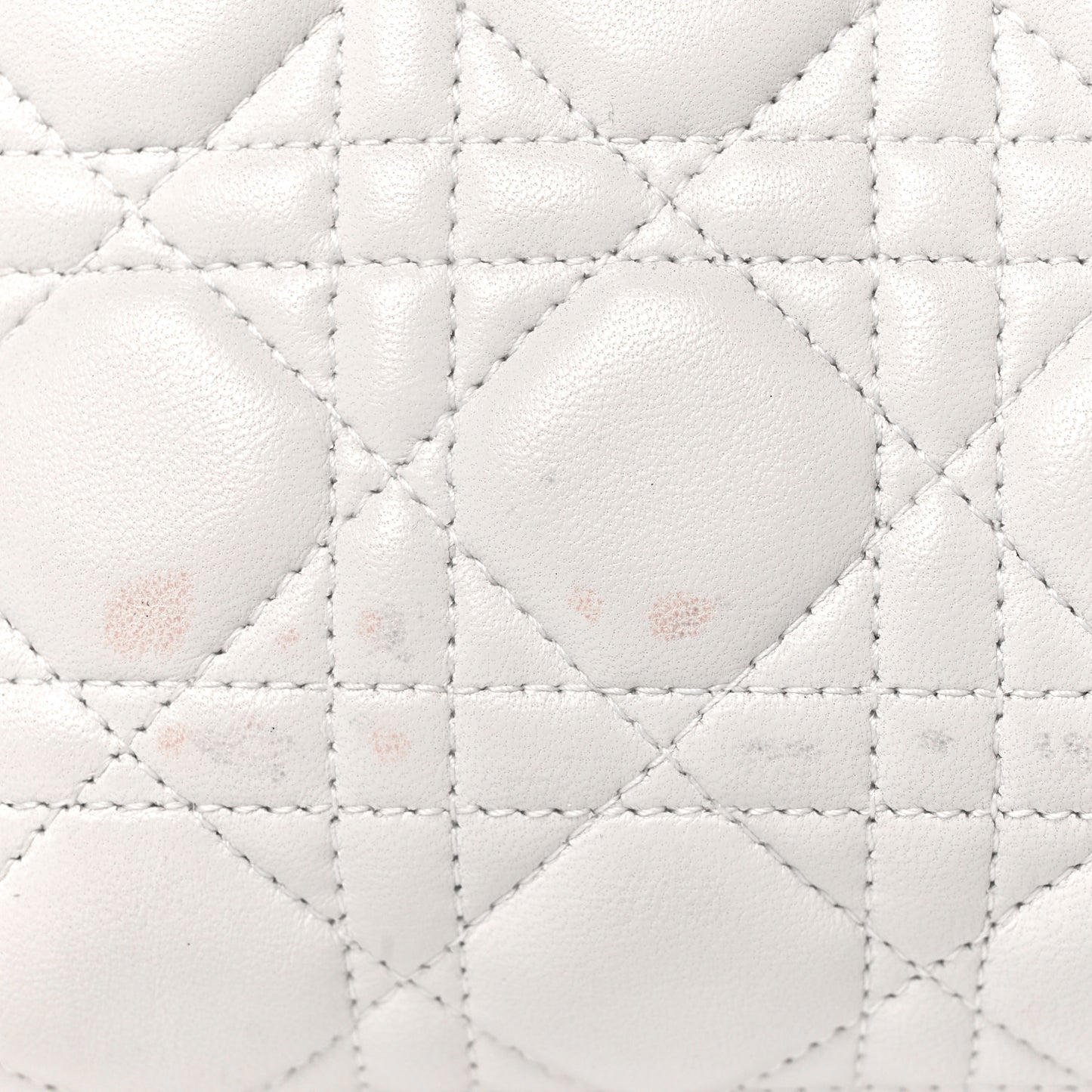 Lambskin Cannage Medium Lady Dior White