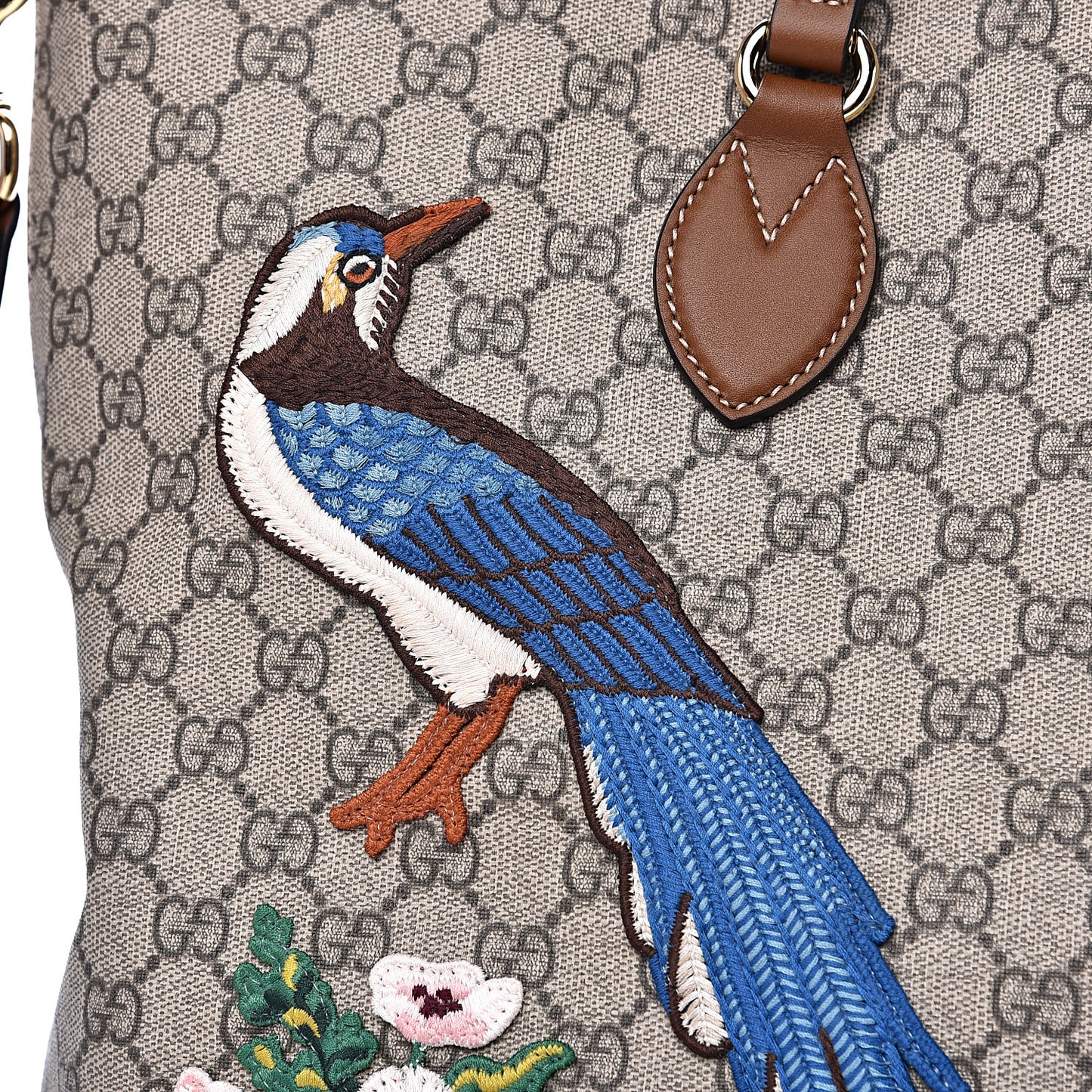 Soft GG Supreme Monogram Garden Collection Crossbody Tote Beige Tuscany