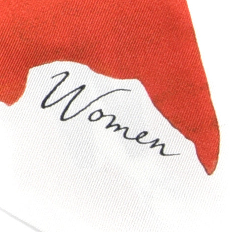 Silk ABCDior Mitzah "W" Scarf Red Off White