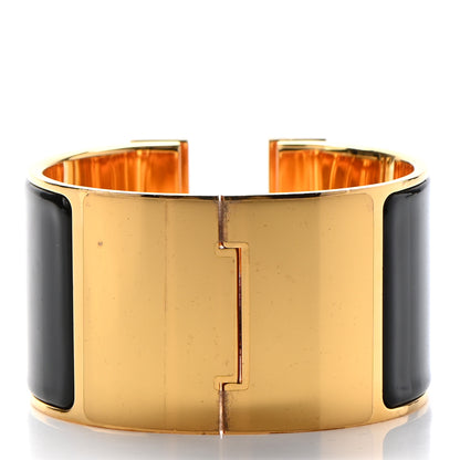 Hermes Enamel Extra Wide Clic Clac H Bracelet PM Black 3 of 5