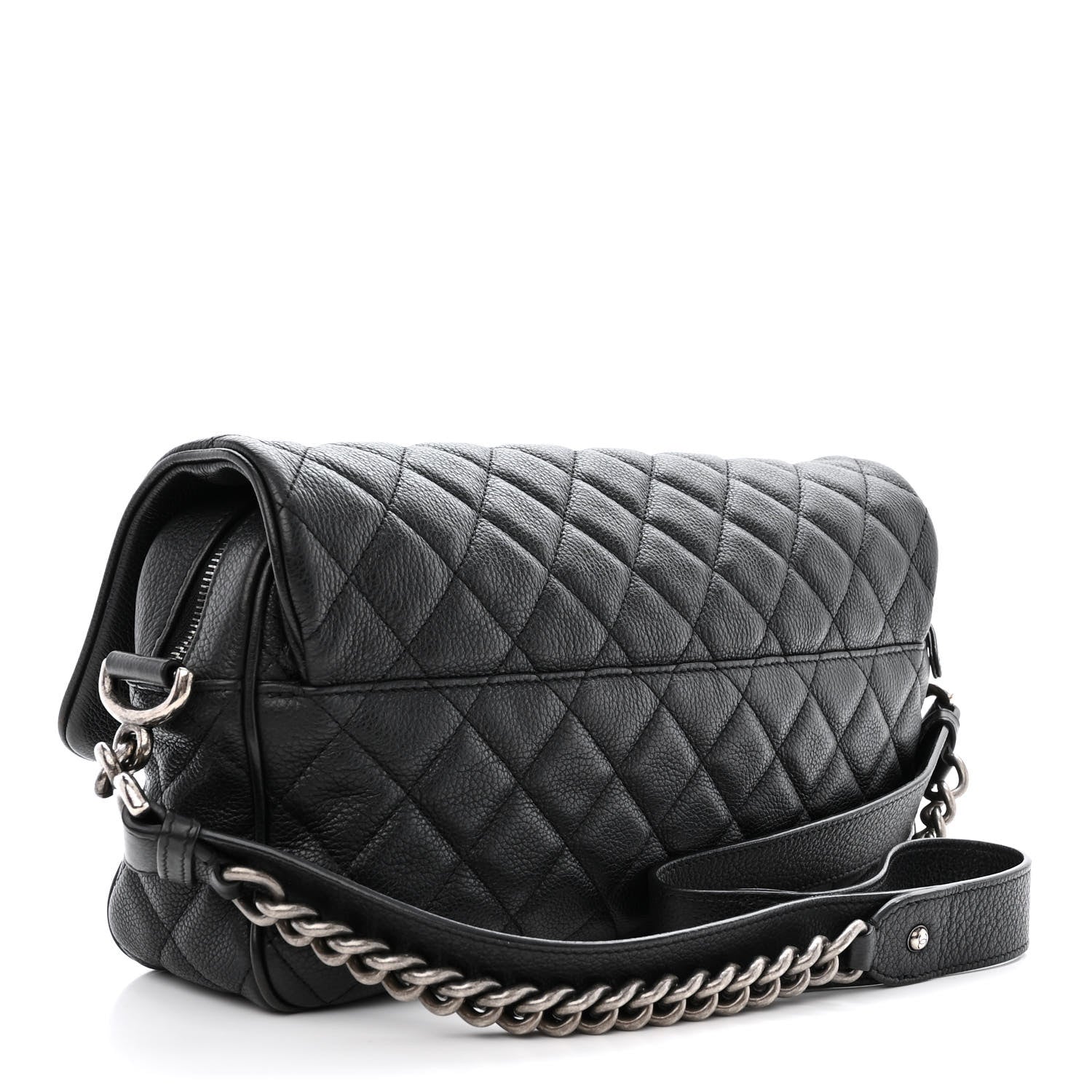 Chanel Grained Calfskin Quilted Medium Casual Rock Flap Black 3 of 13