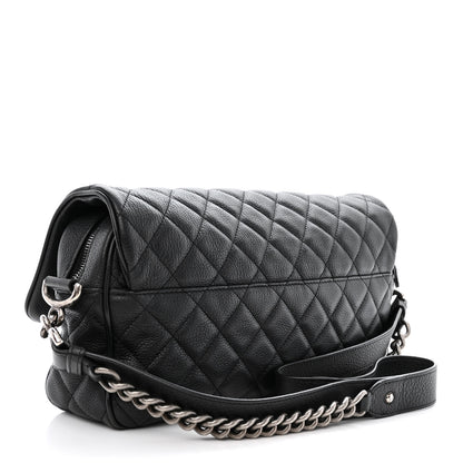 Chanel Grained Calfskin Quilted Medium Casual Rock Flap Black 3 of 13