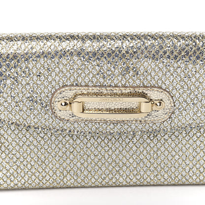 Jimmy Choo Glitter Fabric Large Riane Clutch Champagne 8 of 8