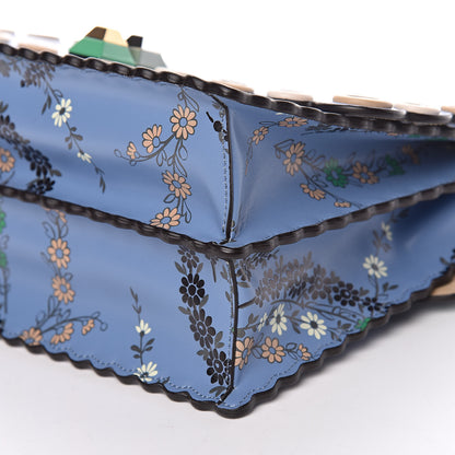 Fendi Vitello Liberty Japanese Blossom Scalloped Studded Grommet Kan I Shoulder Bag Nebula Multicolor 7 of 10